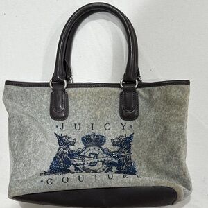 Juicy Couture Gray and Black Logo Tote